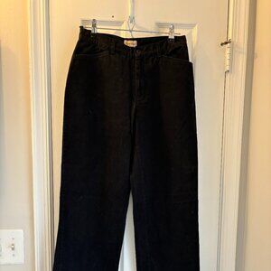 Donna Klein Chile pants 100% cotton size 40 black BOOT CUT